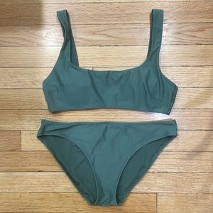 Aerie Green Scoop Top Bikini Size Medium